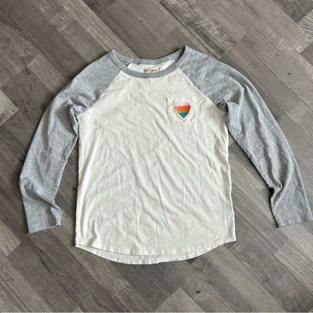 Cat & Jack Girls Heart Color-Block Long Sleeve Top